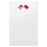 US and Morocco Crossed Flags Custom Stationery