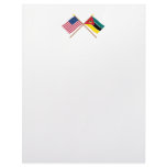 US and Mozambique Crossed Flags Personalized Letterhead