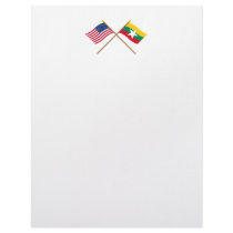 US and Myanmar Crossed Flags Custom Letterhead