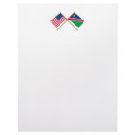 US and Namibia Crossed Flags Custom Letterhead