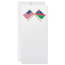 US and Namibia Crossed Flags Rack Card Template