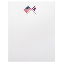 US and Nepal Crossed Flags Letterhead Design