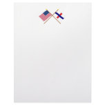 US and Netherlands Antilles Crossed Flags Letterhead Design