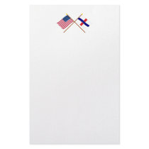US and Netherlands Antilles Crossed Flags Custom Stationery