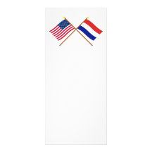 US and Netherlands Crossed Flags Rack Card Design