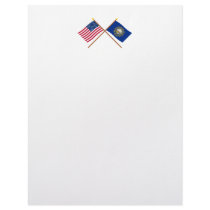 US and New Hampshire Crossed Flags letterhead