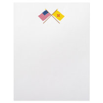 US and New Mexico Crossed Flags letterhead by Vexillophile US and New Mexico Crossed Flags letterhead