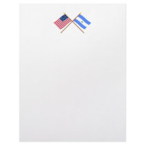 US and Nicaragua Crossed Flags Letterhead