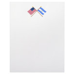 US and Nicaragua Crossed Flags Letterhead