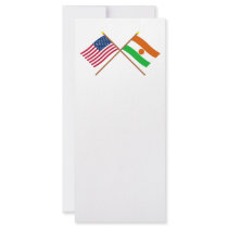 US and Niger Crossed Flags Rack Card