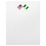 US and Nigeria Crossed Flags Custom Letterhead