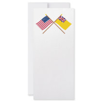US and Niue Crossed Flags Custom Rack Cards