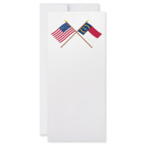US and North Carolina Crossed Flags rack cards