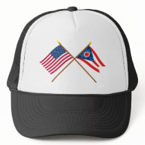 US and Ohio Crossed Flags Hat