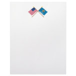 US and Oklahoma Crossed Flags Customized Letterhead