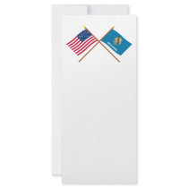 US and Oklahoma Crossed Flags Rack Card Design