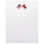 US and Oman Crossed Flags Letterhead Template