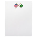 US and Pakistan Crossed Flags Letterhead