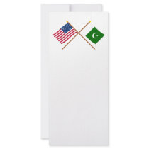 US and Pakistan Crossed Flags Rack Card