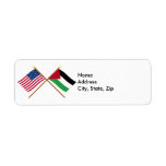 US and Palestine Crossed Flags Custom Return Address Labels