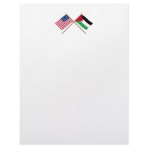 US and Palestinian Movement Crossed Flags letterhead