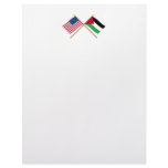 US and Palestinian Movement Crossed Flags Customized Letterhead