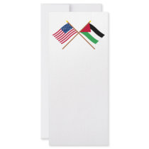 US and Palestinian Movement Crossed Flags rack cards