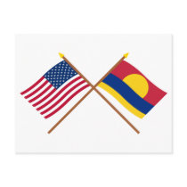US and Palmyra Atoll Crossed Flags Postcards
