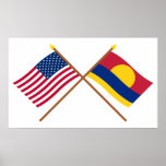 US and Palmyra Atoll Crossed Flags Print