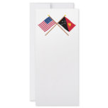 US and Papua-New Guinea Crossed Flags Customized Rack Card