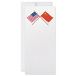 US and People's Republic of China Crossed Flags Rack Card
