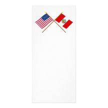US and Peru Crossed Flags Rack Card Template