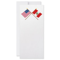 US and Peru Crossed Flags Rack Card Template