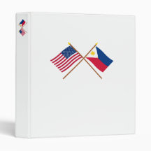 US and Philippines Crossed Flags Binders