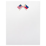 US and Philippines Crossed Flags Customized Letterhead