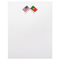 US and Portugal Crossed Flags letterhead