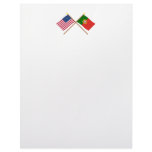 US and Portugal Crossed Flags Letterhead Design