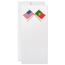US and Portugal Crossed Flags rack cards