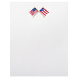 US and Puerto Rico Crossed Flags Custom Letterhead