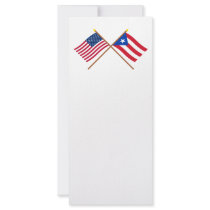 US and Puerto Rico Crossed Flags Custom Rack Cards