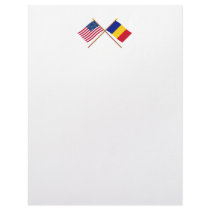 US and Romania Crossed Flags letterhead
