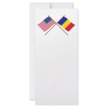 US and Romania Crossed Flags Rack Card Template