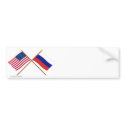 US and Russia Crossed Flags Bumper Stickers