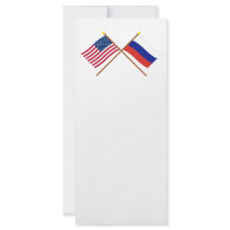 US and Russia Crossed Flags Custom Rack Card