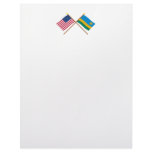 US and Rwanda Crossed Flags Letterhead