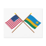 US and Rwanda Crossed Flags Postcard