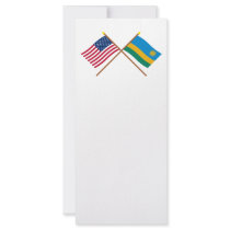 US and Rwanda Crossed Flags Custom Rack Cards