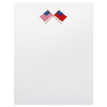 US and Samoa Crossed Flags Letterhead Template