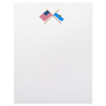 US and San Marino Crossed Flags Personalized Letterhead