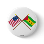 US and Sao Tome &amp; Principe Crossed Flags Pins